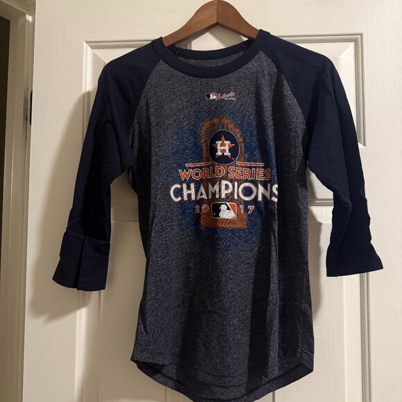Houston Astros World Series 2017 Women's Baseball Tee - S - Picture 1 of 2